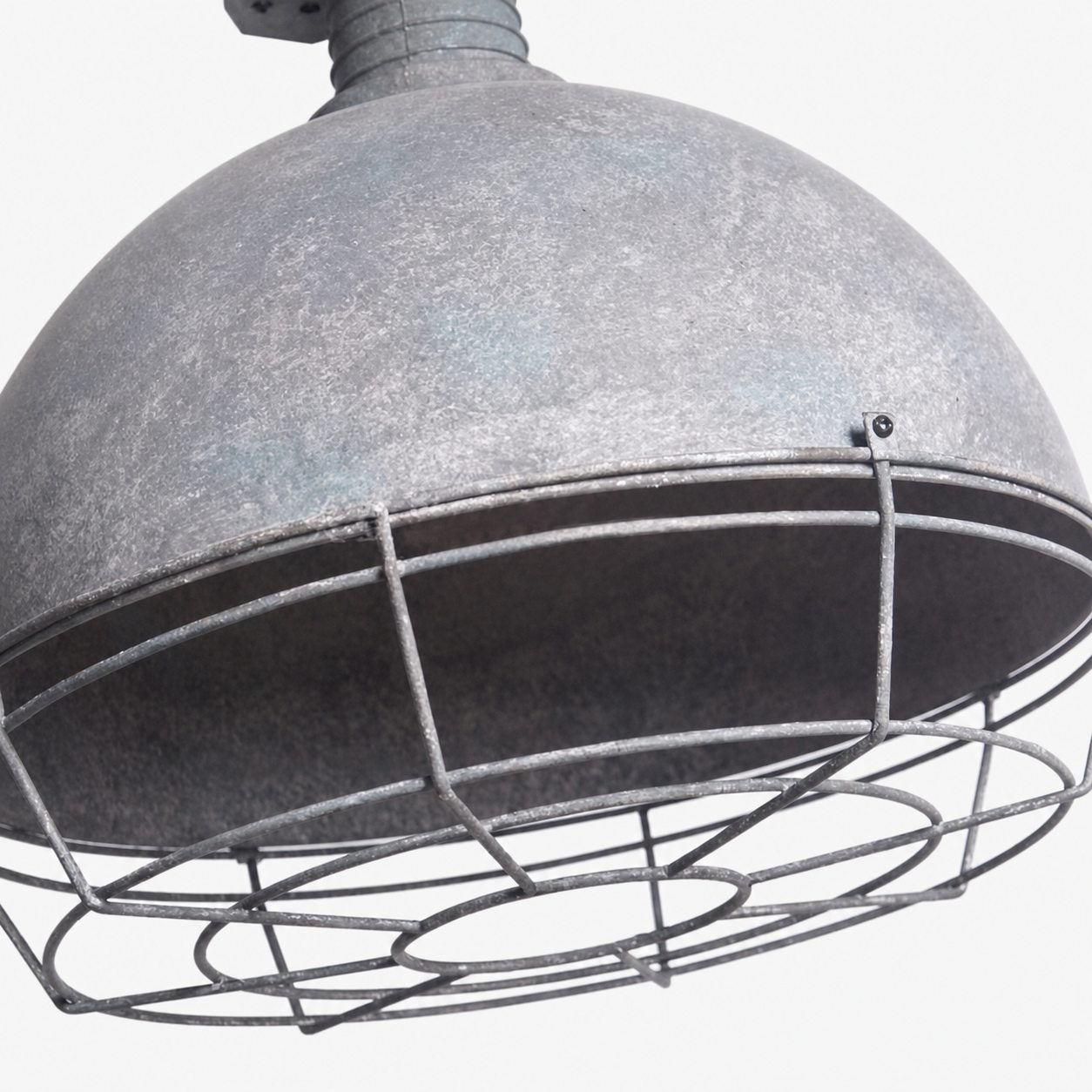 Caged Industrial Metal Pendant Light