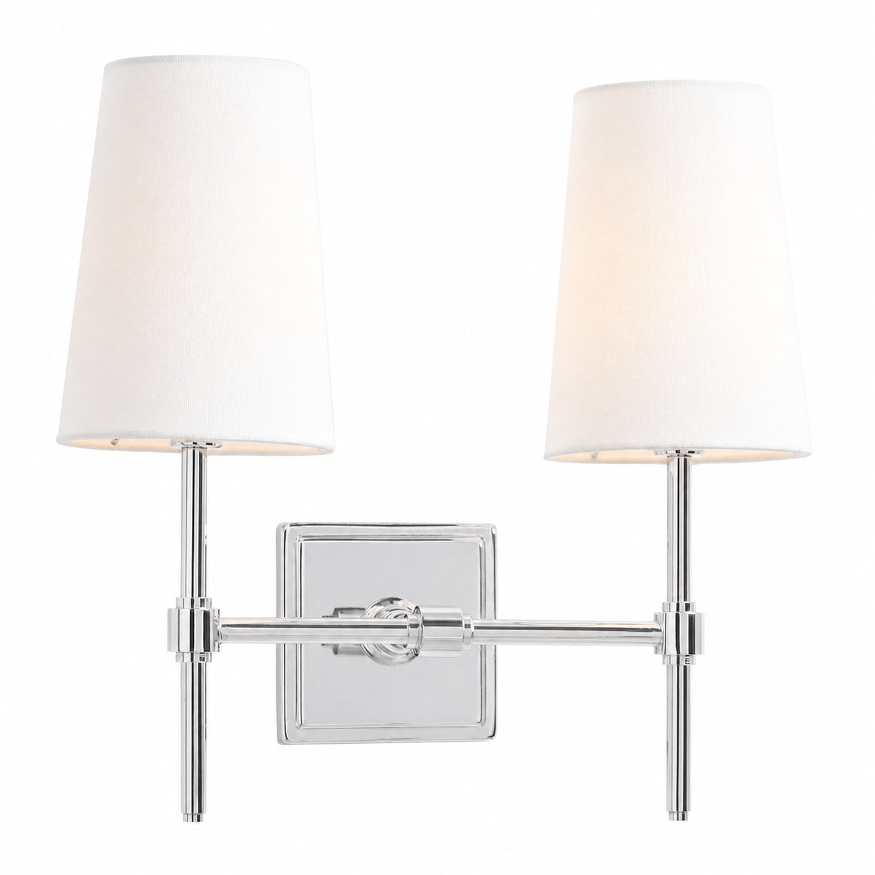 Derlina White Linen Shades Wall Lamp – Retro Metal Multi-Head Lighting Fixture