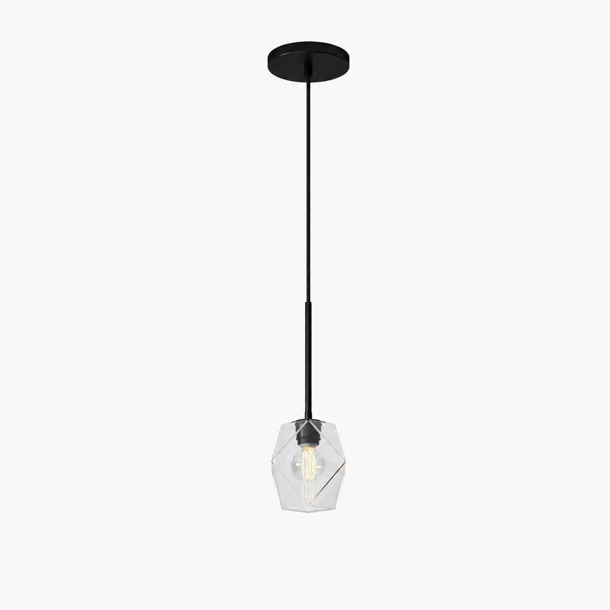 Talvior Faceted Pendant Light – Adjustable Glass Light Fixture
