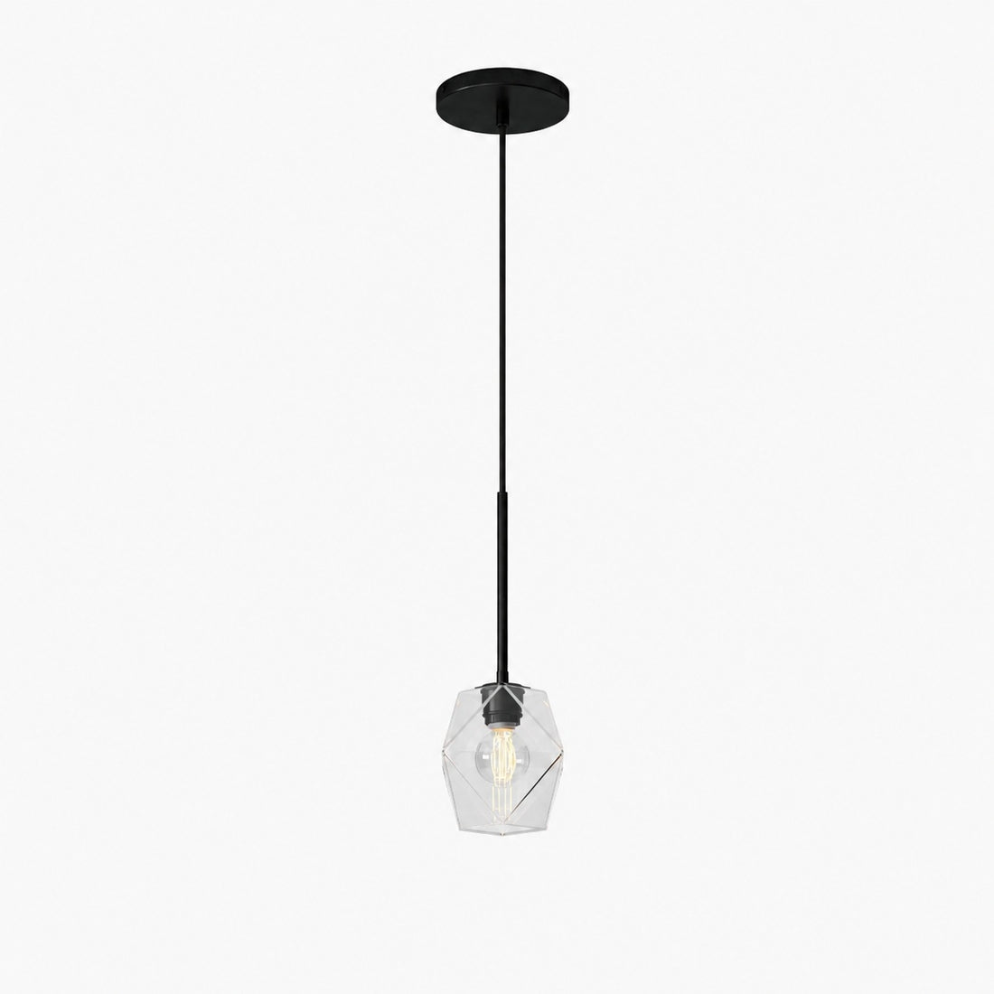 Talvior Faceted Pendant Light – Adjustable Glass Light Fixture