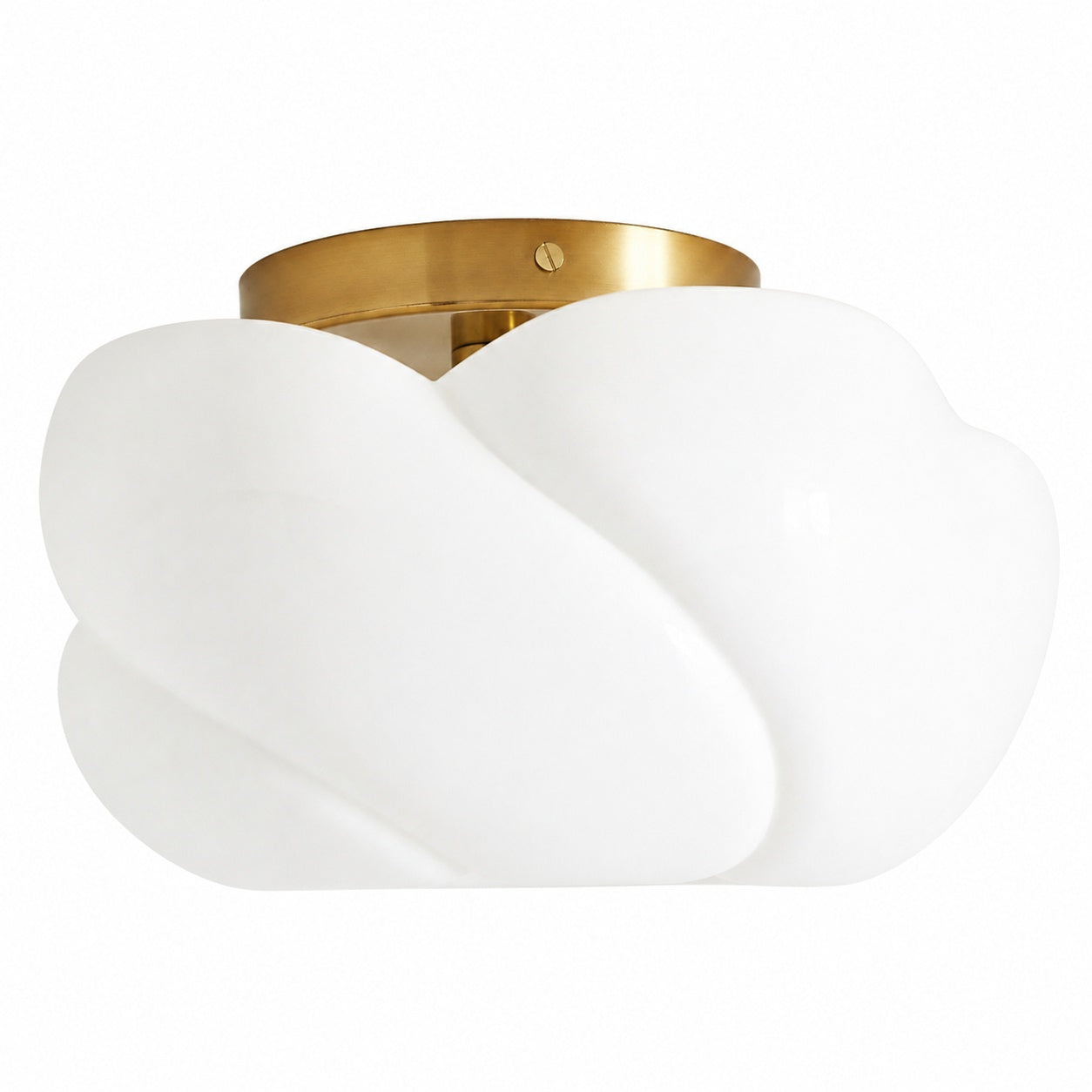 Modo Ceiling Light –Minimalist Glass Shade with Sleek Brass Frame for Dining Room or Office