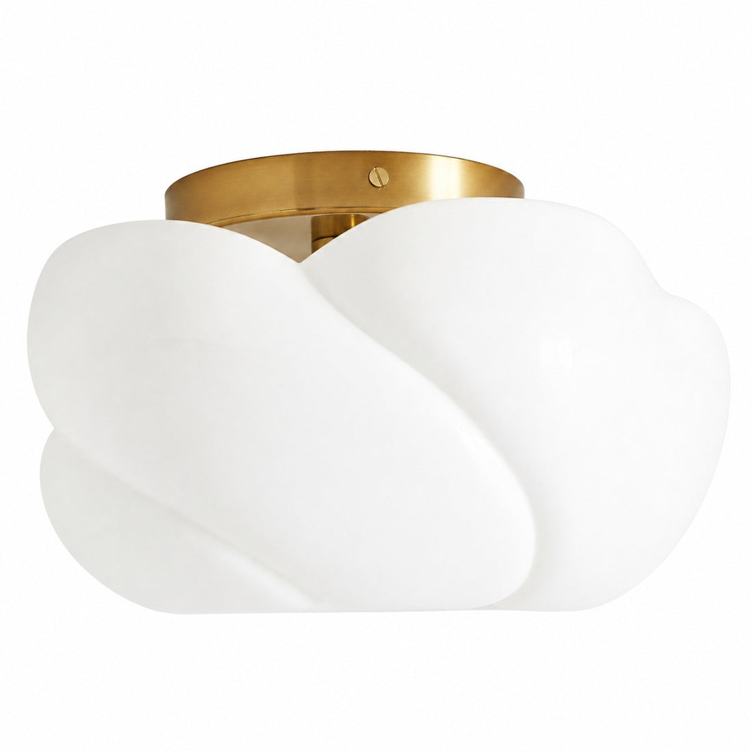 Modo Ceiling Light –Minimalist Glass Shade with Sleek Brass Frame for Dining Room or Office