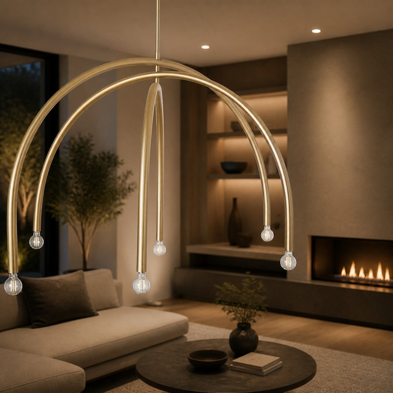 Borvia Arc Chandelier - Simple Modern Rotatable Lamp Arm