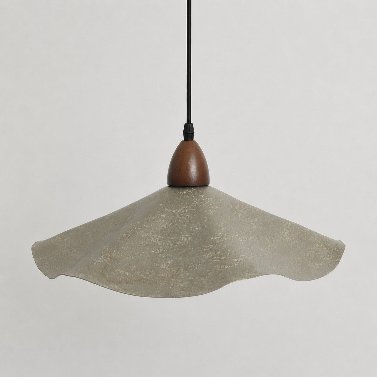 Vintage Wavy Pendant Light with Aged Metal Shade