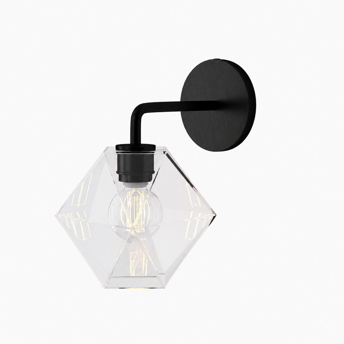 Talvior Geometric Modern Bathroom Sconce - Faceted Shade Light in Luxe Finishes