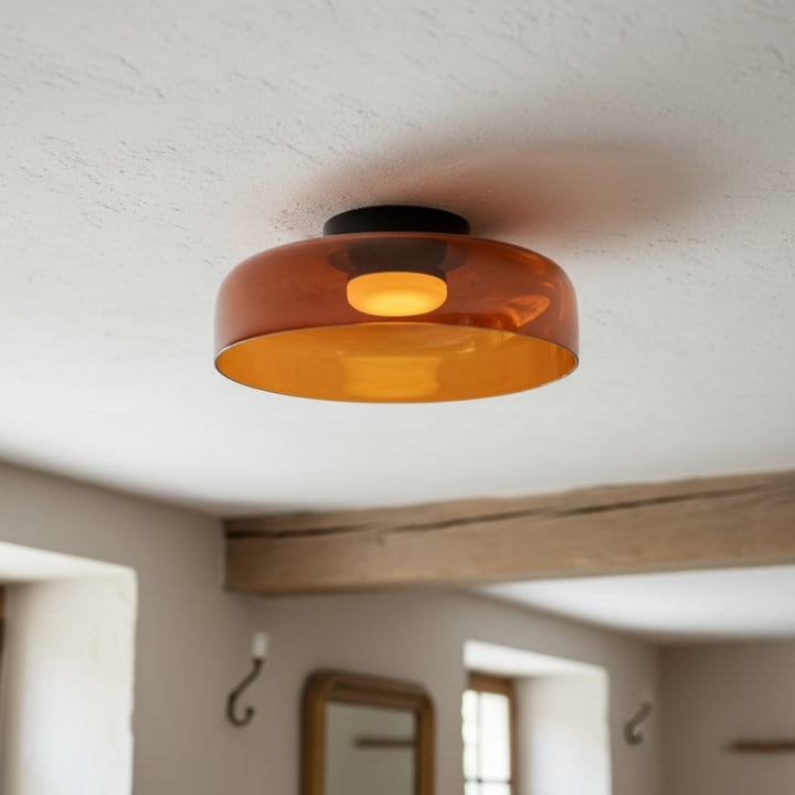 Celestial Modern Glass Ceiling Light - Nordic Design  Glass Disc Fixture for Bedroom and Dining