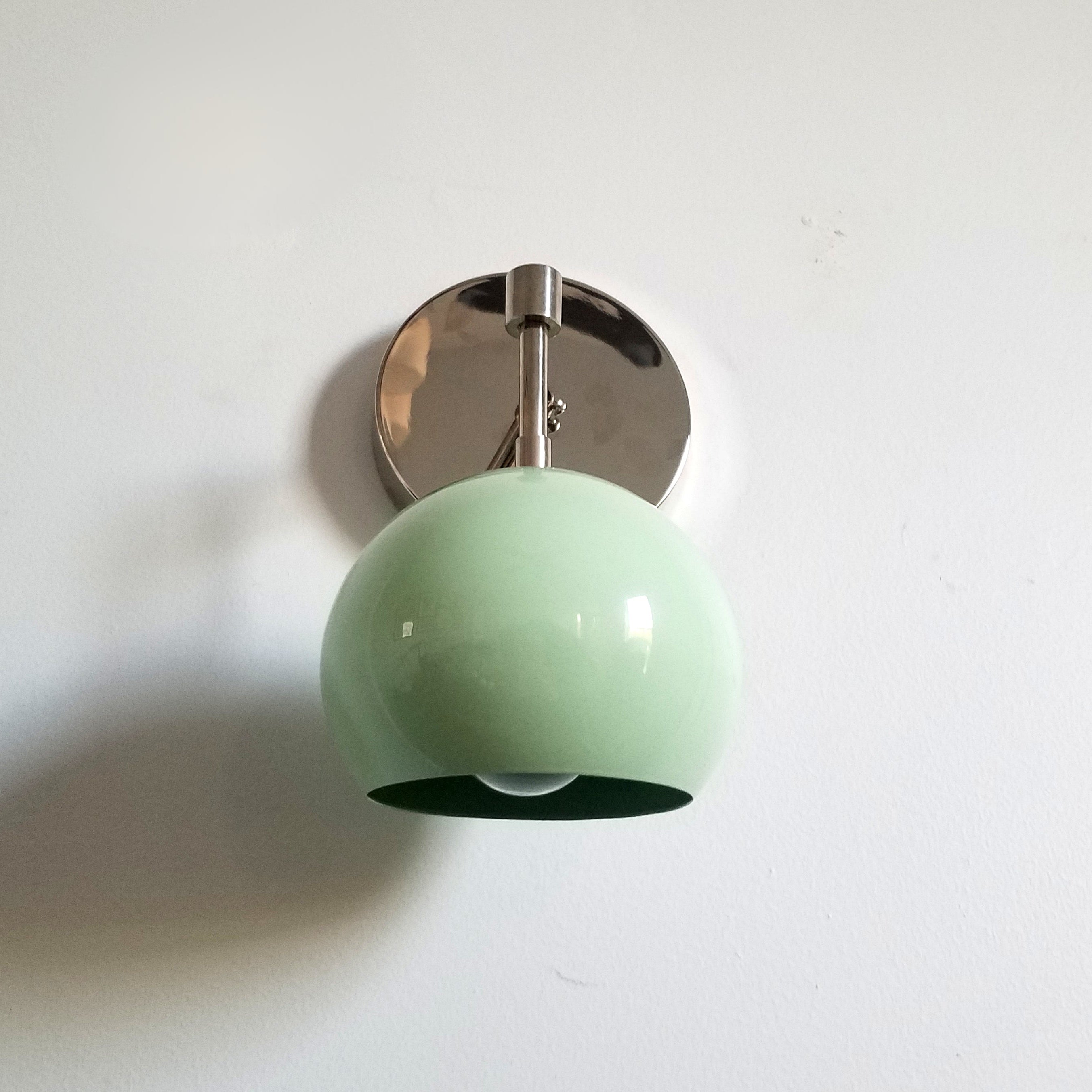 Vintage Inspired Spring Green Globe Wall Sconce