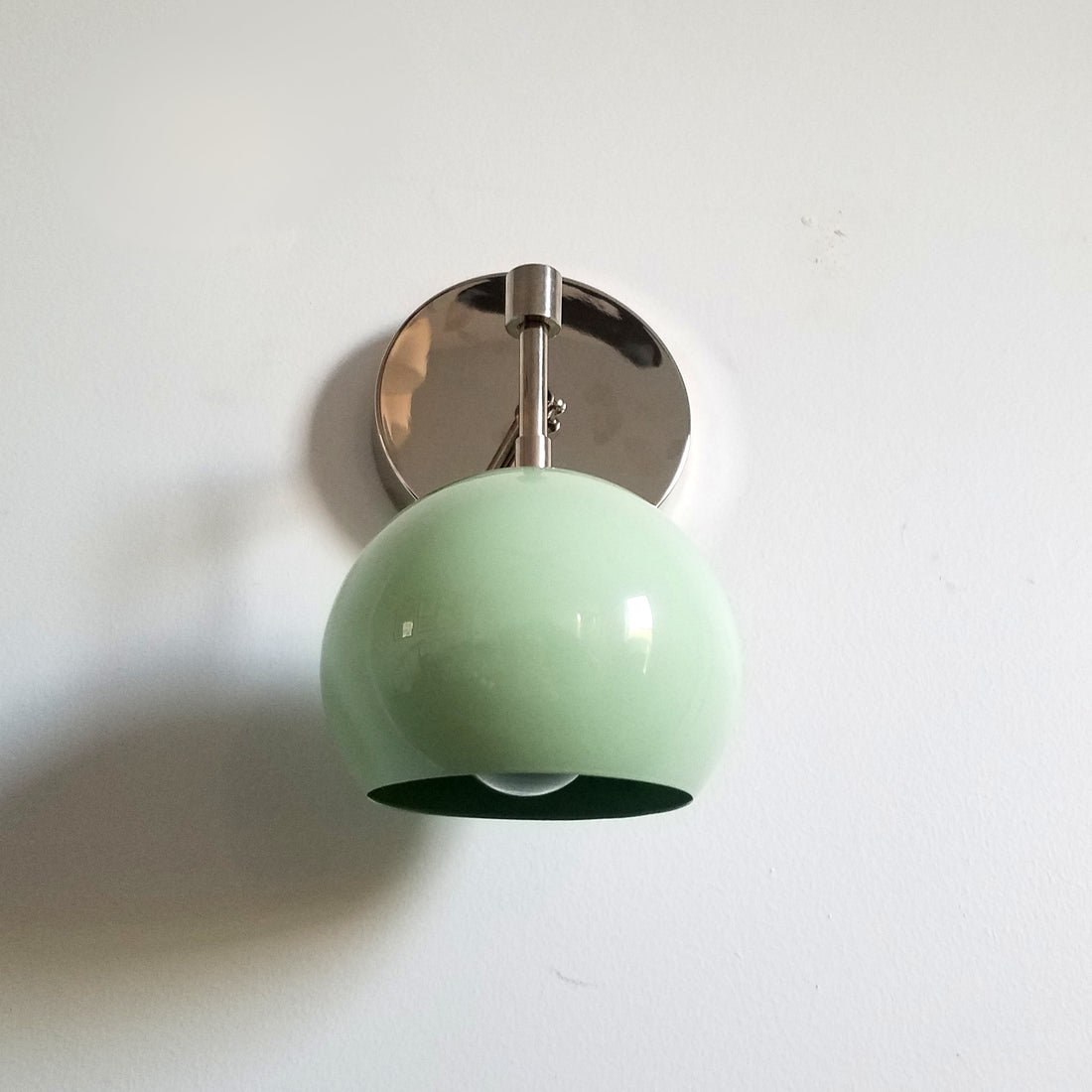 Vintage Inspired Spring Green Globe Wall Sconce