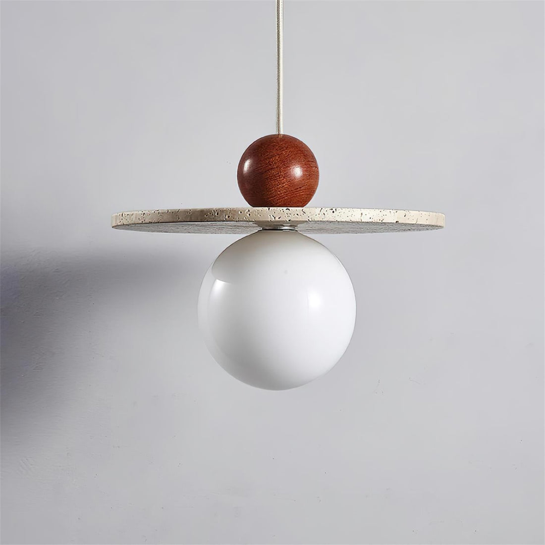 Retro Decor Cave Stone Disc Pendant Light
