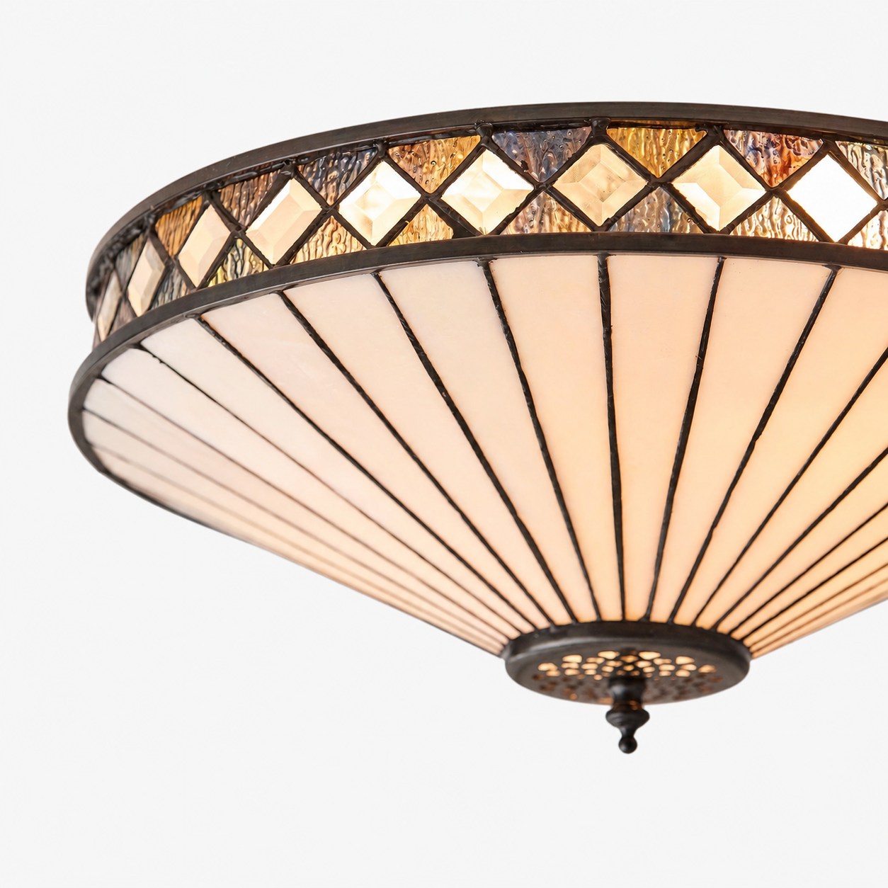Fargo Tiffany Artistic Crystal Accents Ceiling Lamp for Living Room
