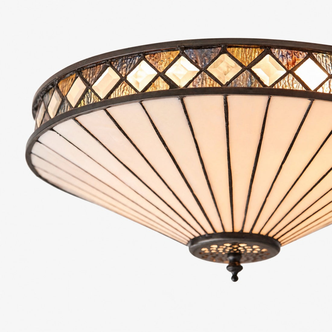 Fargo Tiffany Artistic Crystal Accents Ceiling Lamp for Living Room