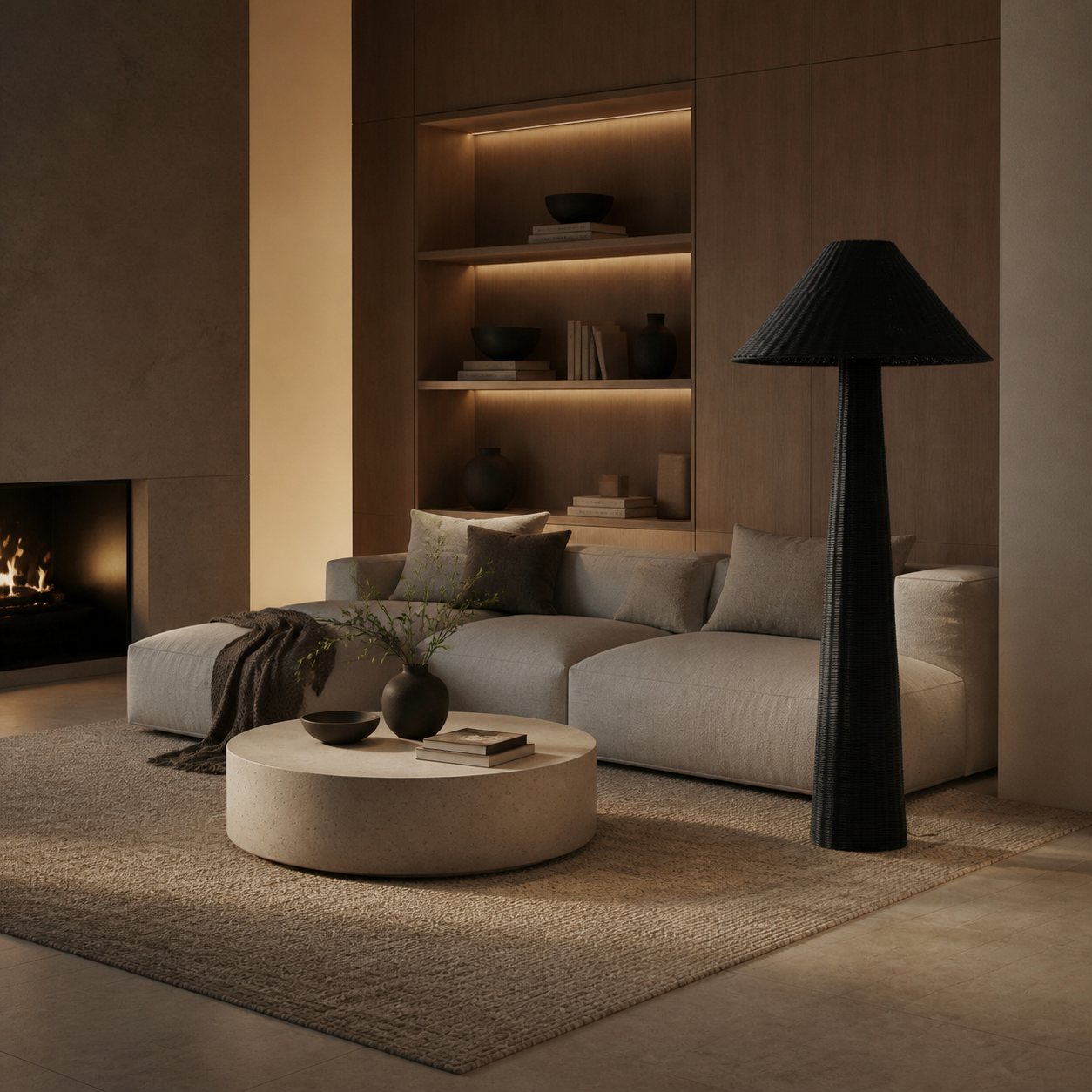 Wickara Woven Floor Lamp - Sculptural rattan design with natural rattan style, suitable for living room & bedroom