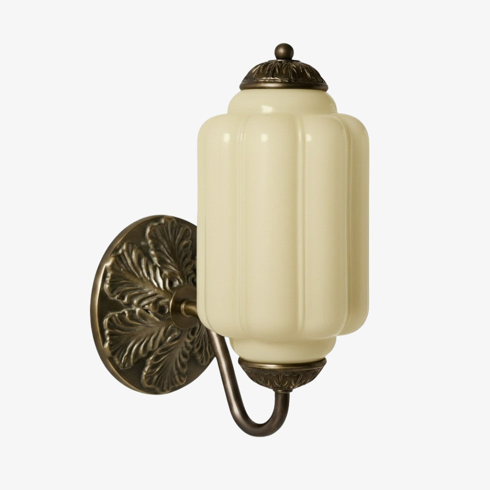 Eloise Brass Wall Sconce – Elegant Milk Glass Vintage Lighting