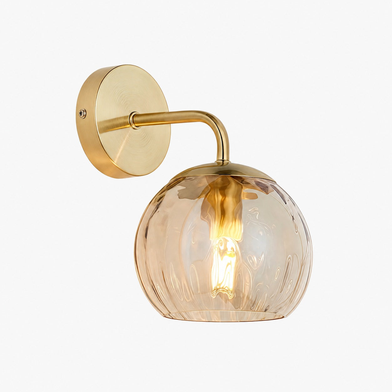 Tracian Brass Textured Glass Wall Lamp – Modern Classic Wall Sconce for Home Interiors & Corridors