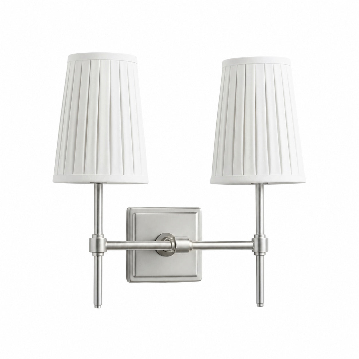 Derlina White Linen Shades Wall Lamp – Retro Metal Multi-Head Lighting Fixture