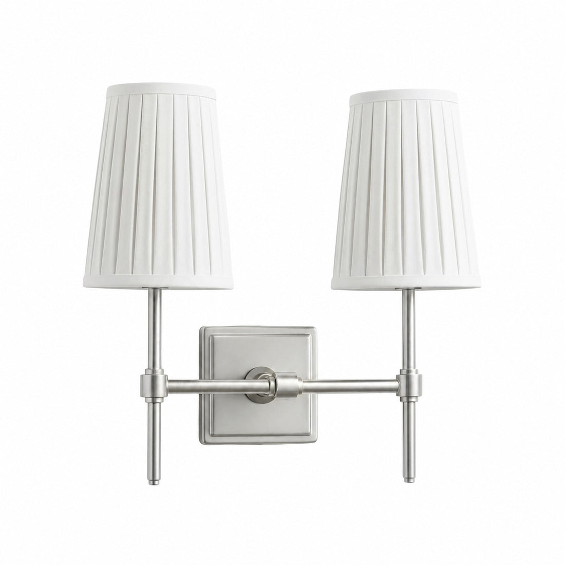 Derlina White Linen Shades Wall Lamp – Retro Metal Multi-Head Lighting Fixture