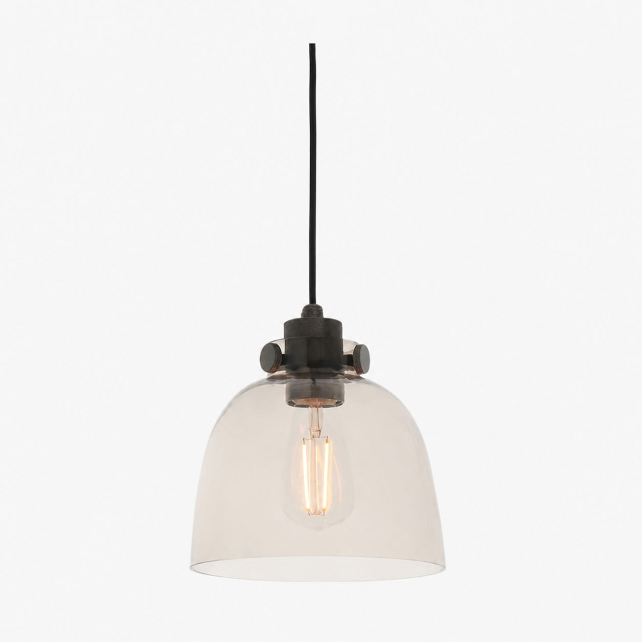 Readium Tinted Glass Pendant Light - Minimalist Dome Shade Adjustable for Kitchen Island and Dining Room