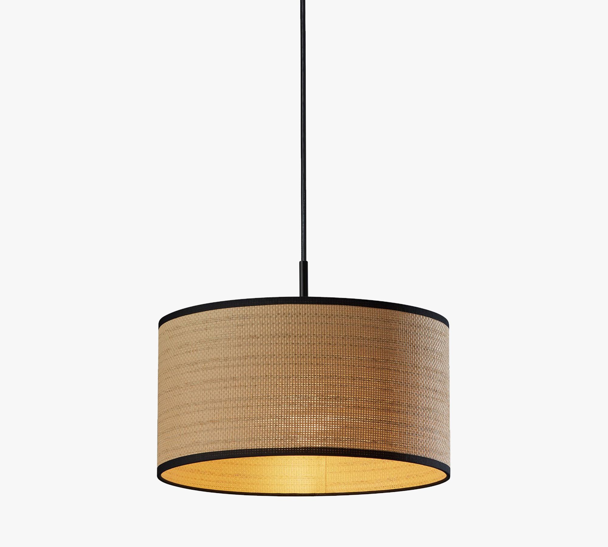 Dumora Fabric Drum Shade Pendant Light - Linen Design Hanging Light