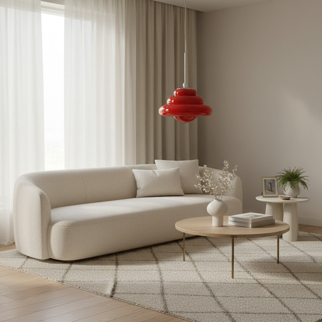 Bomiello Modern Layered Glass Pendant Light - Sculptural Minimal Light for Living Room or Bedroom