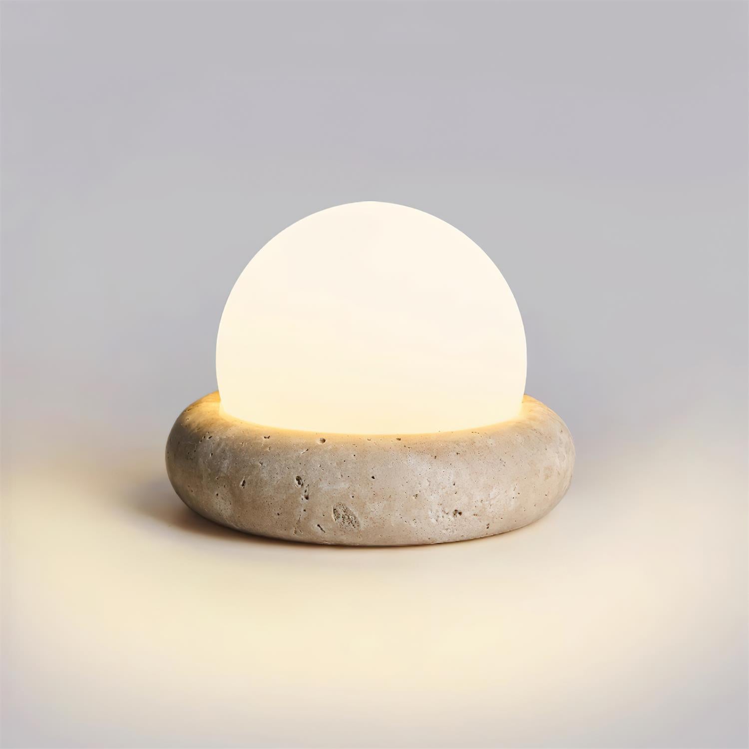 Modern Travertine Cute Mini Orb Table Lamp