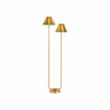 Duova Minimalist 2‑Light Floor Lamp - Modern Pleated Fabric Metal Light for Bedroom or Living Room