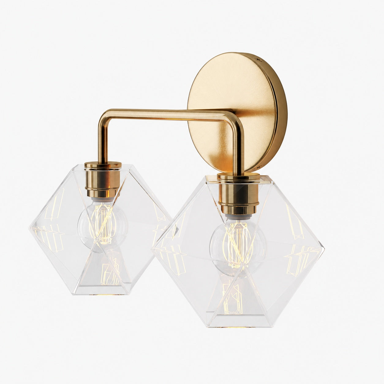 Talvior Geometric Modern Bathroom Sconce - Faceted Shade Light in Luxe Finishes