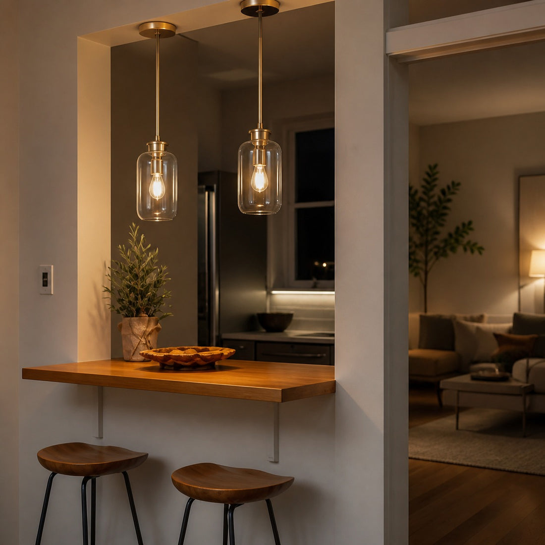 Lumivelle Pebble Pendant Light - Adjustable Glass Shade - Modern Lighting