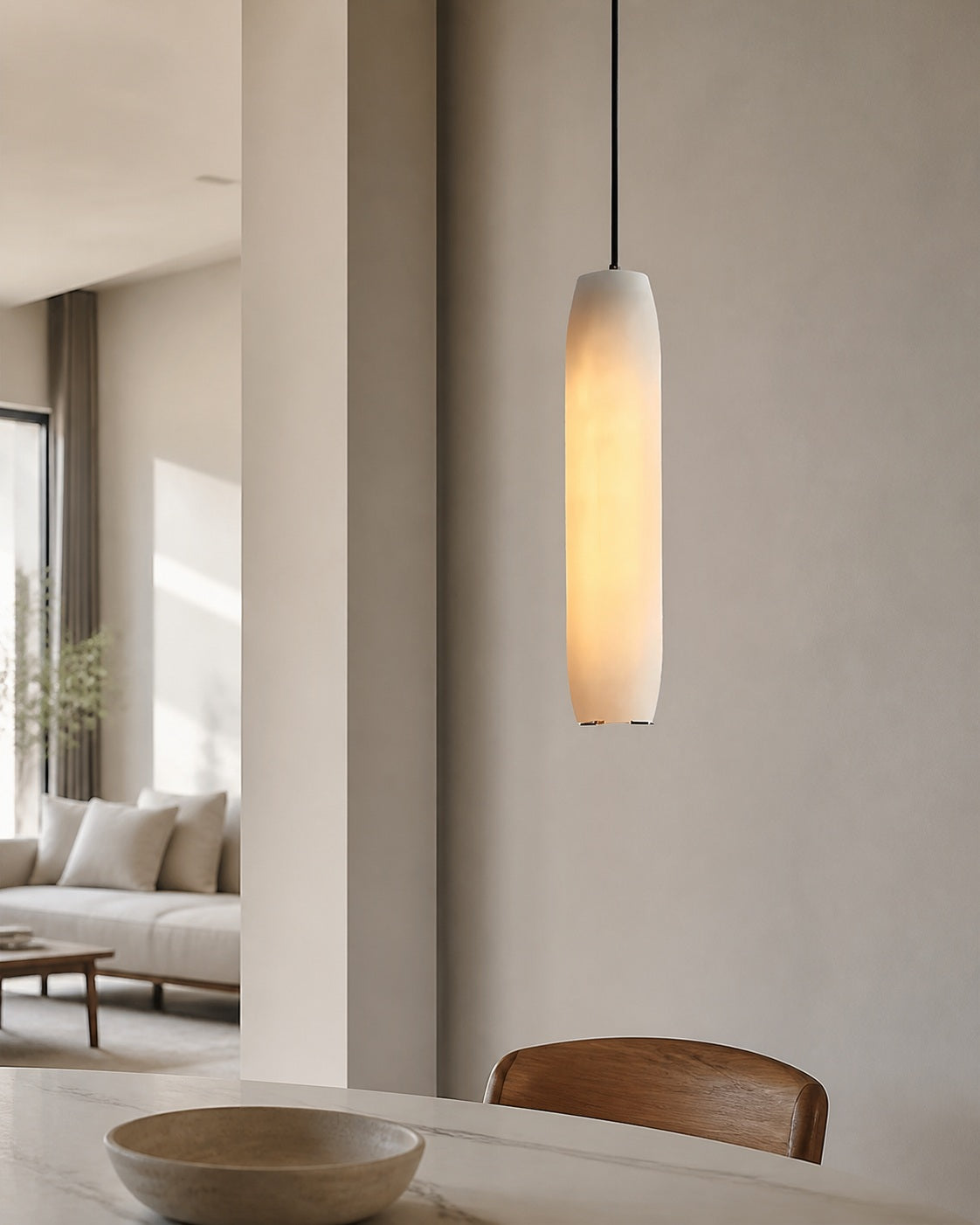 Alabaster Flute Pendant Light