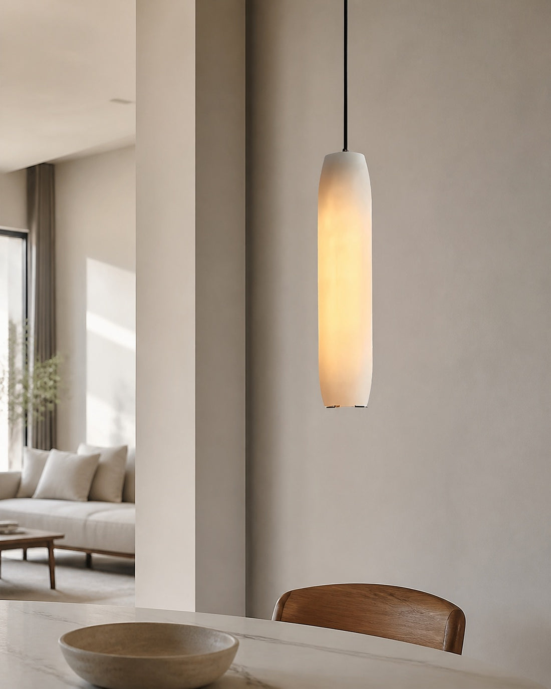 Alabaster Flute Pendant Light