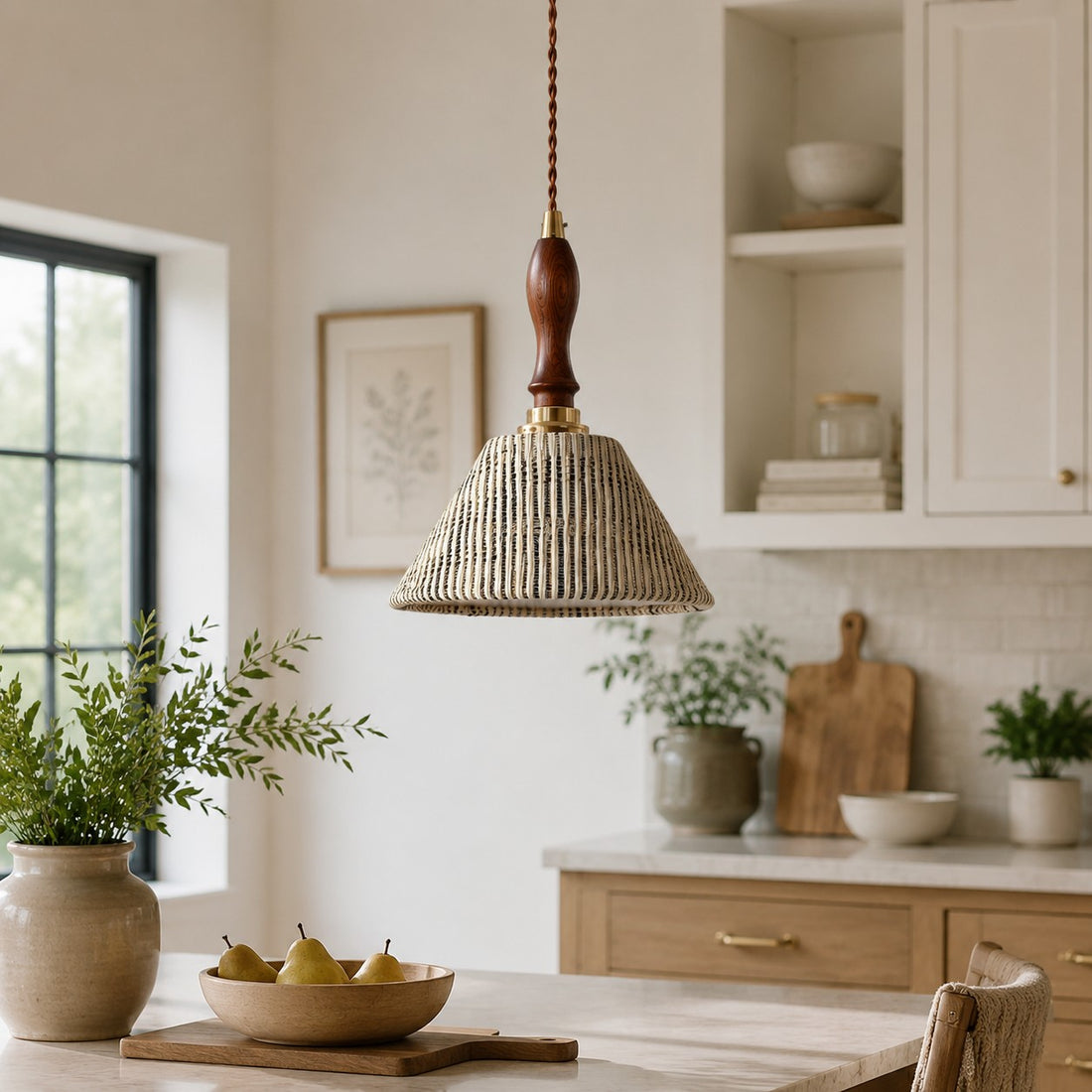 Wabi-Sabi Fabric Pendant Light