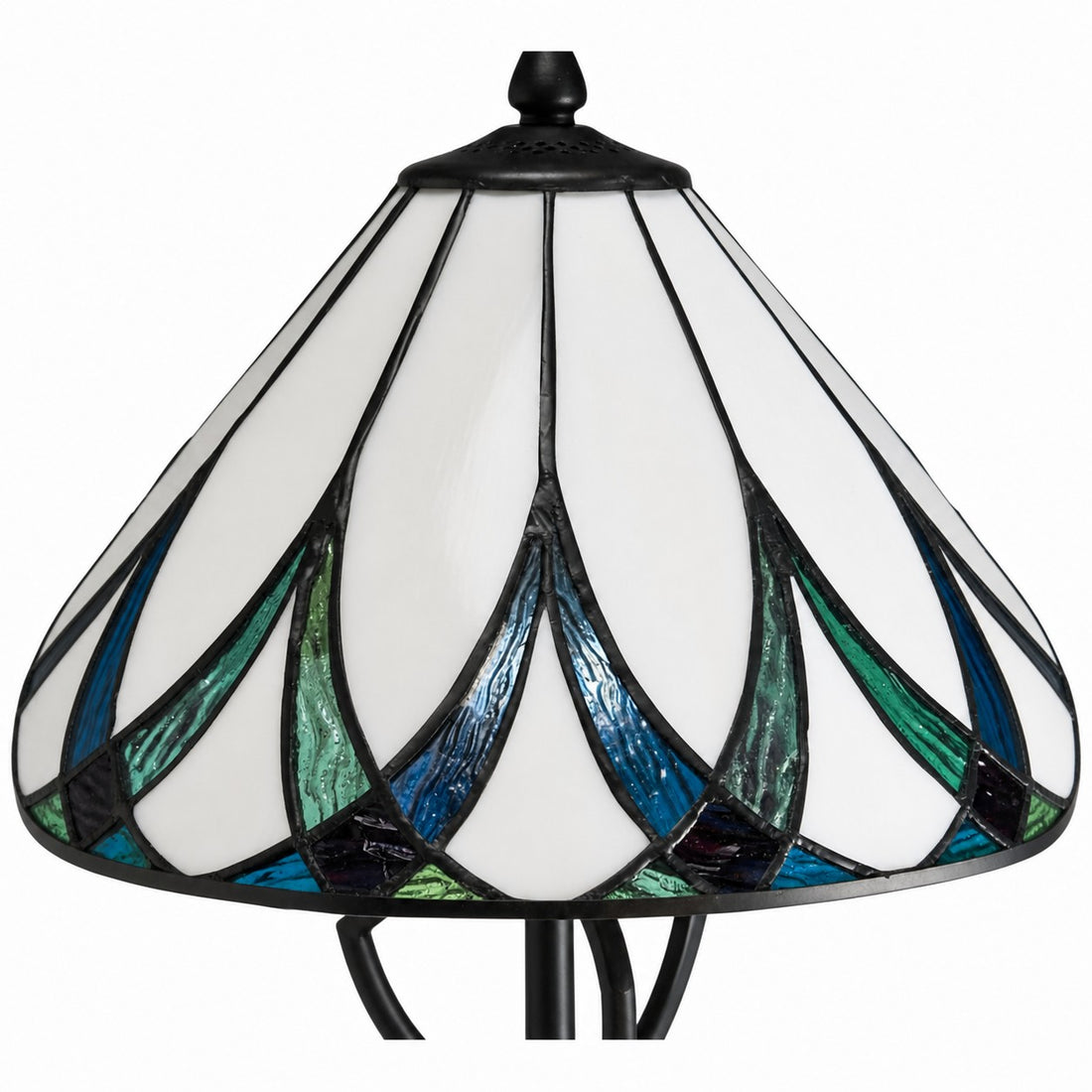 TF Allanton Water Ripple Glass Table Lamp - Classic Style for Living Room, Bedroom or Study