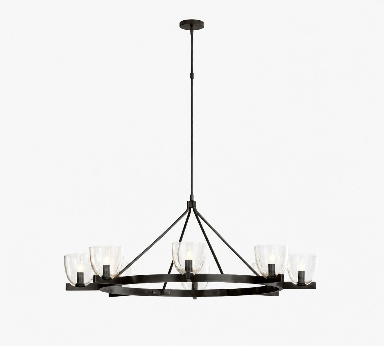 Auria Hand-blown Glass Metal Chandelier - Contemporary Brass Design