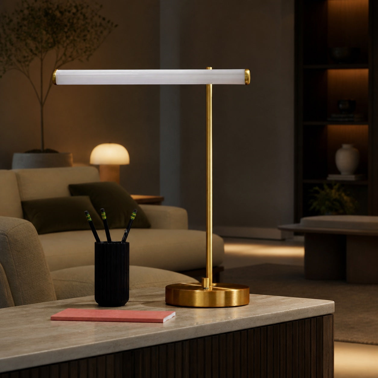Voro Modern LED USB Table Lamp - Sleek Metal Desk & Bedside Lighting