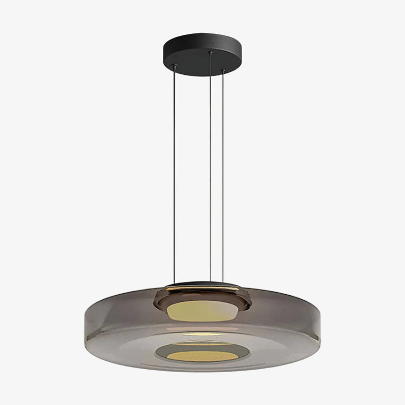 Nora Contemporary Multi-Layer Glass Pendant Lamp - Adjustable Hanging Light for Living Room or Kitchen Island