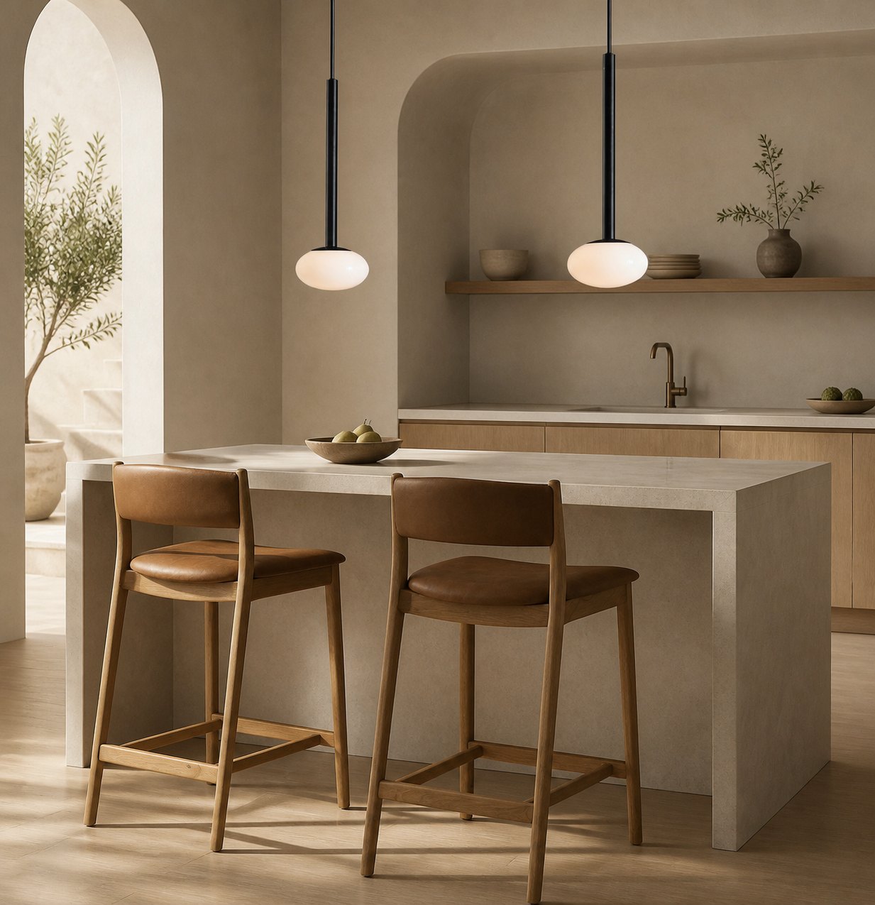 Rolvona Globe Pendant Light - Modern Oval Shade Hanging Lamp