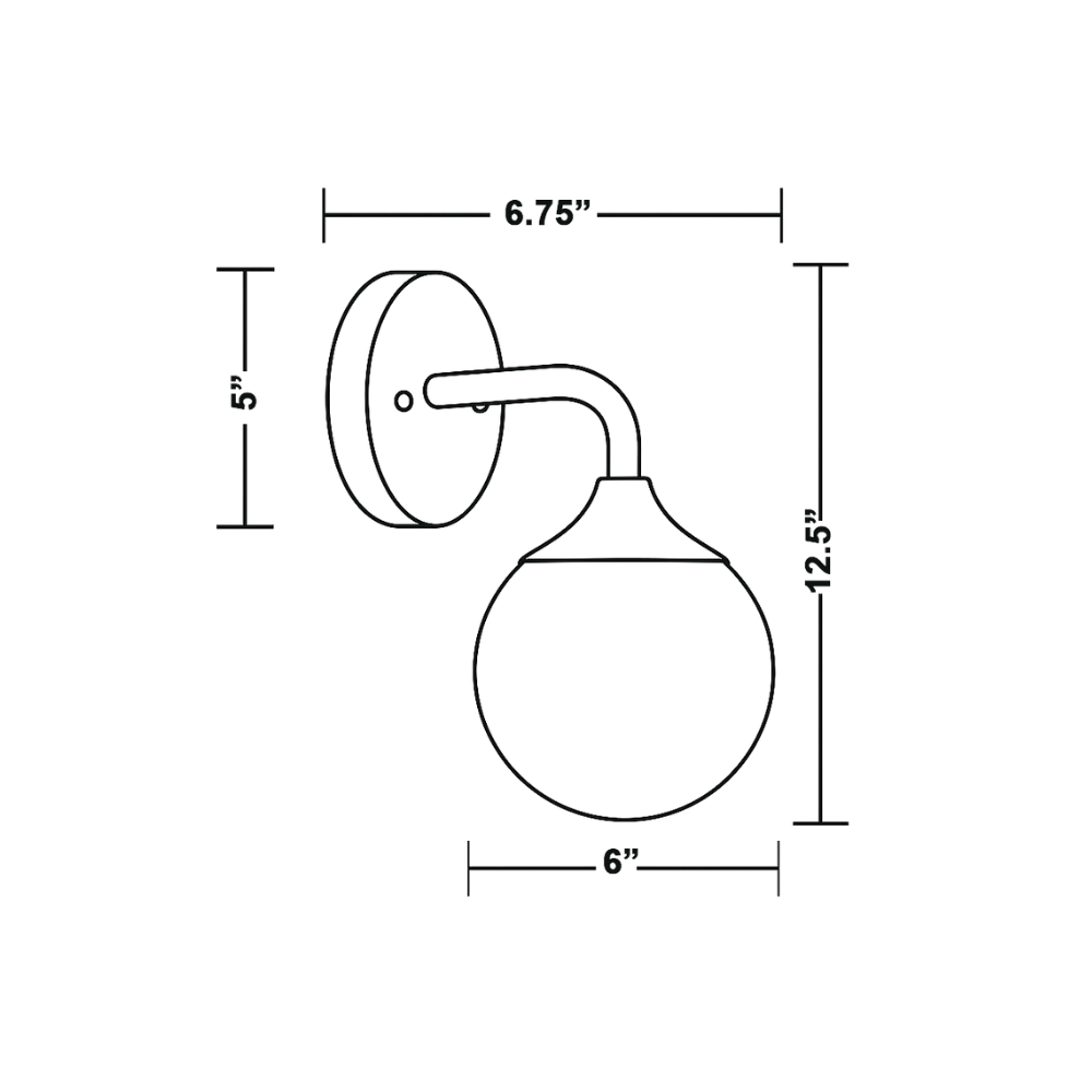 Glorica Glass Wall Sconce - Frosted Globe Light with Brass Fixture