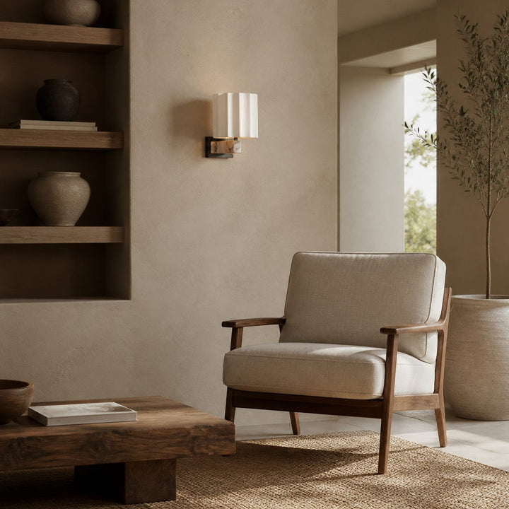 Cavilon Marble Decorative Wall Light – Elegant Linen Form, Suitable for Living Room or Hallway