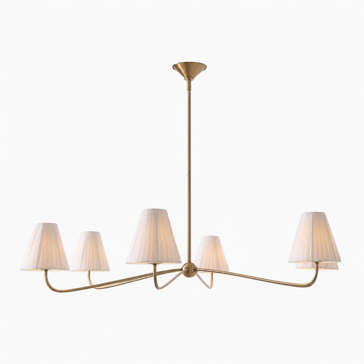 Fibura Metal Modern Linen Shade Linear Chandelier - Clean Lines