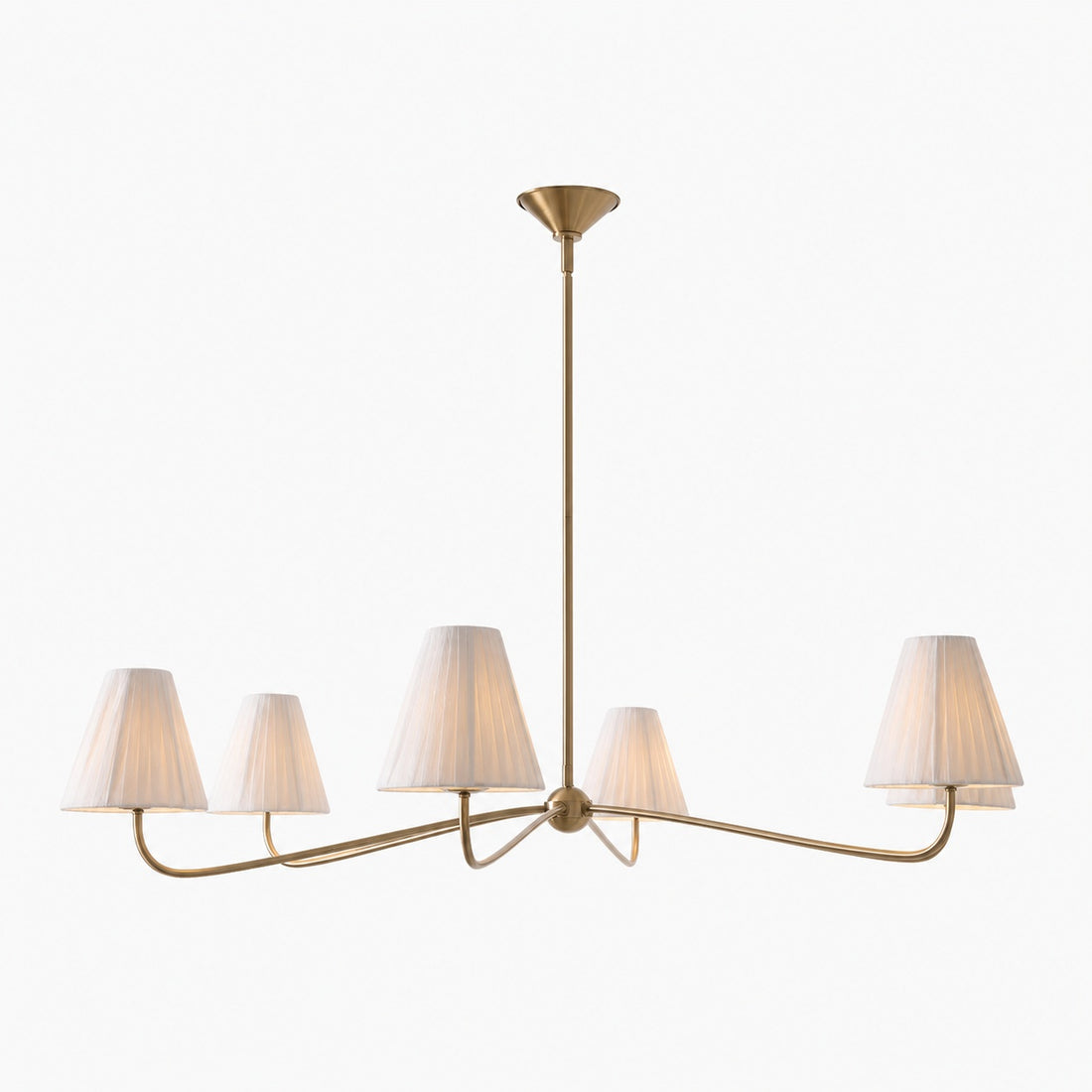 Fibura Metal Modern Linen Shade Linear Chandelier - Clean Lines