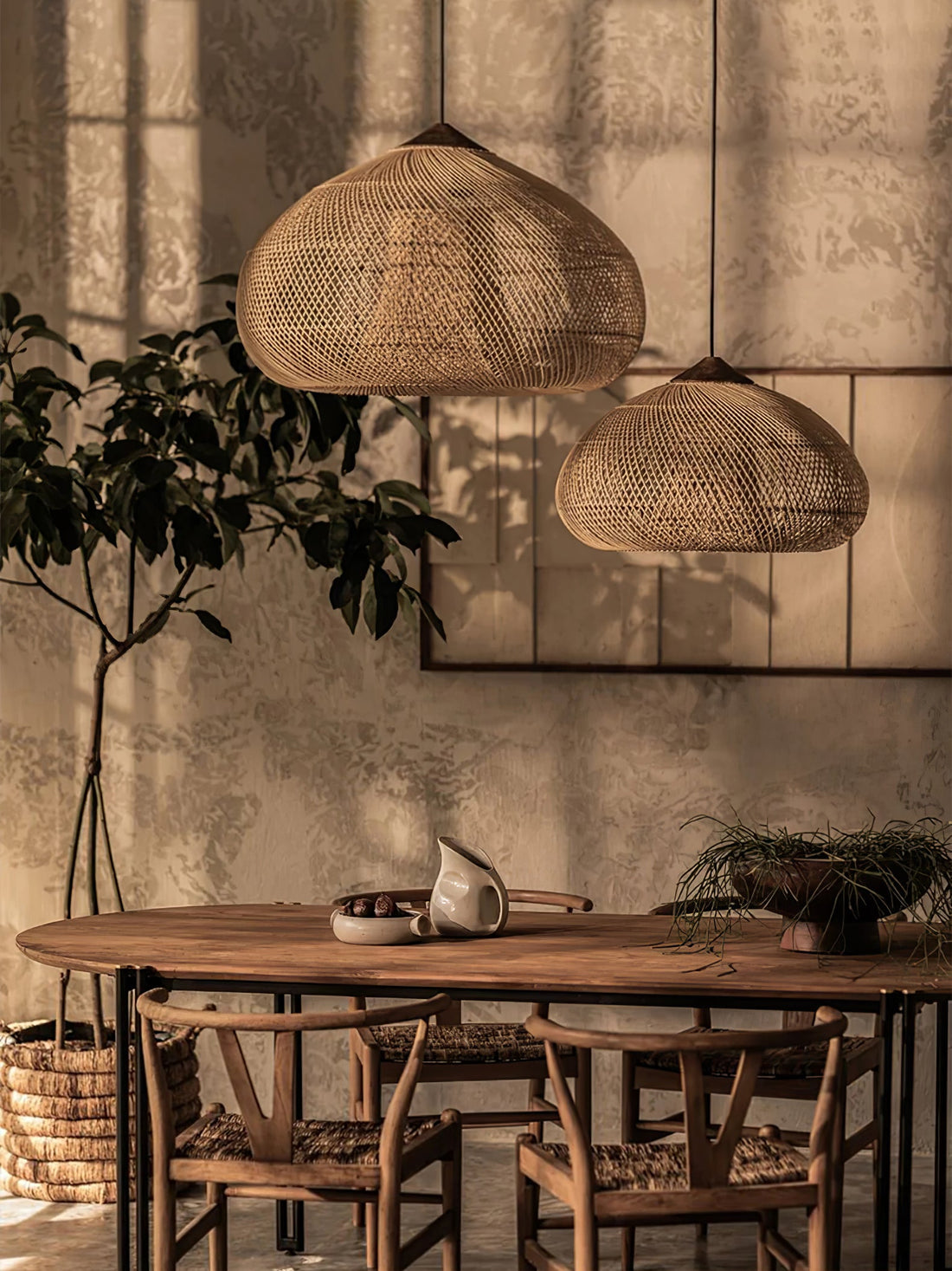 Harp Braided Rattan Pendant Lamp