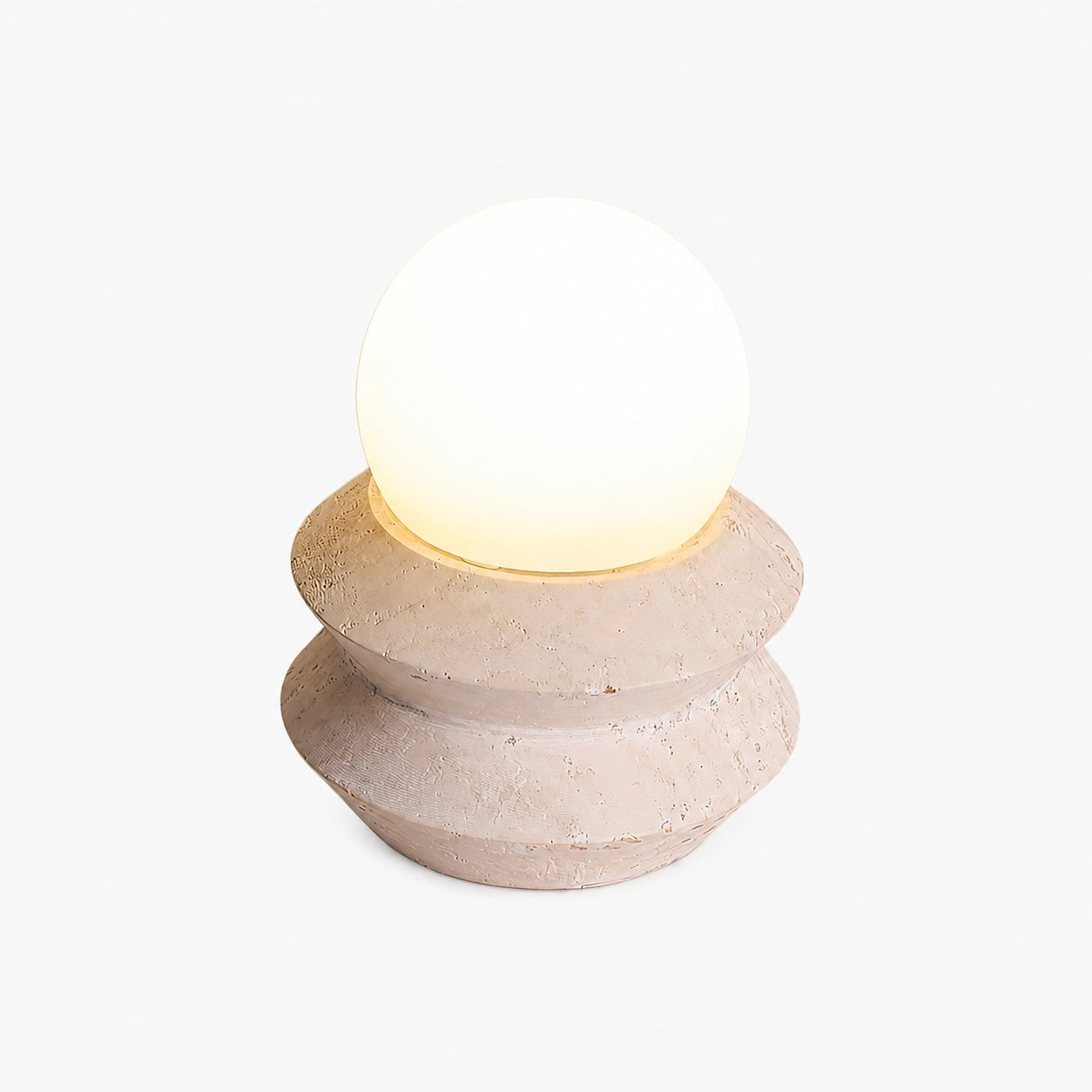 Fin Travertine Table Lamp (Built-in Battery)