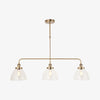 Novera Industrial 3 Light Linear Pendant Light - Modern Metal Style for Kitchen & Dining Room