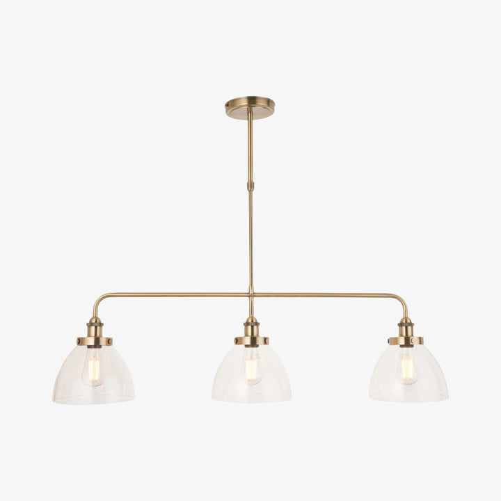 Novera Industrial 3 Light Linear Pendant Light - Modern Metal Style for Kitchen & Dining Room