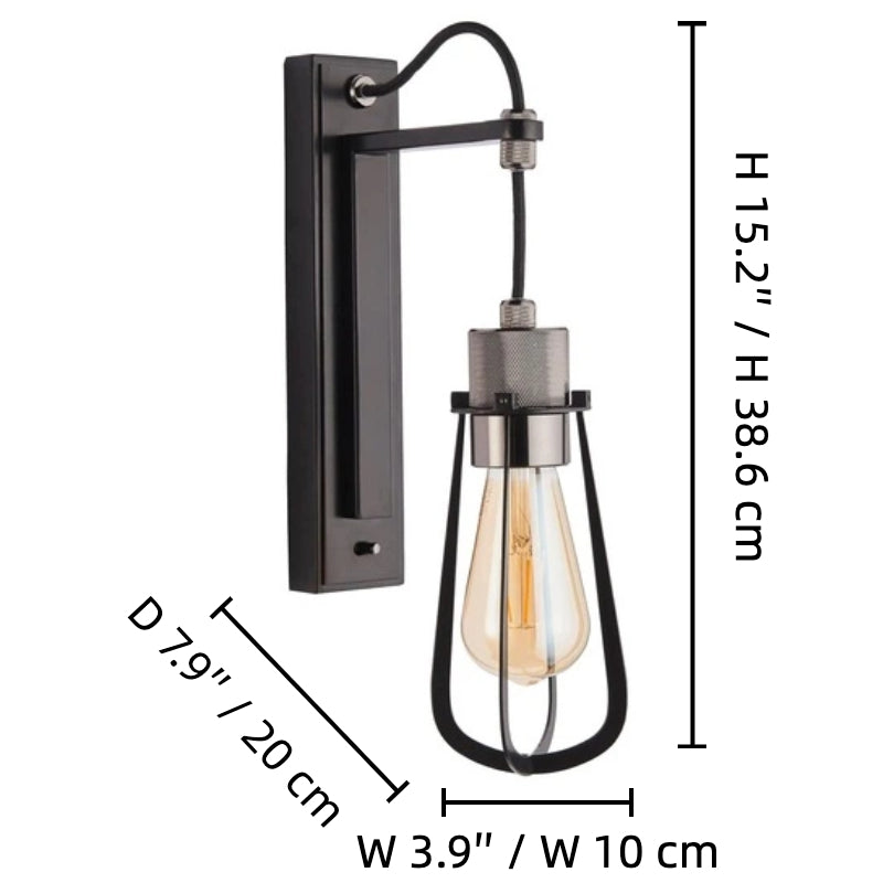 Readium Industrial Metal Wall Sconce - Modern Toggle Switch for Living Room and Study