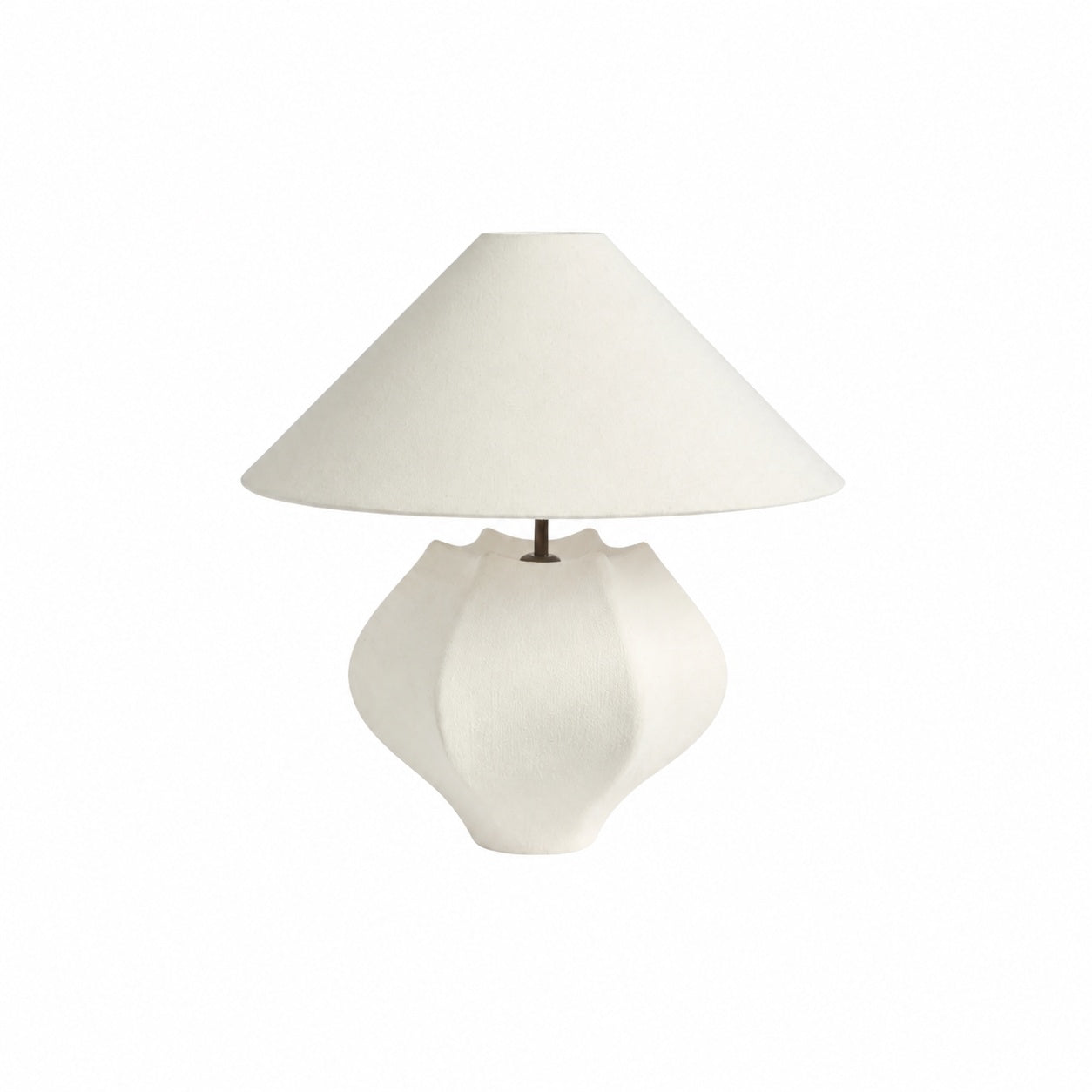 Cordove Table Lamp - Sculptural Ceramic Base and Linen Shade Suitable for Living room, Bedroom or Side Table