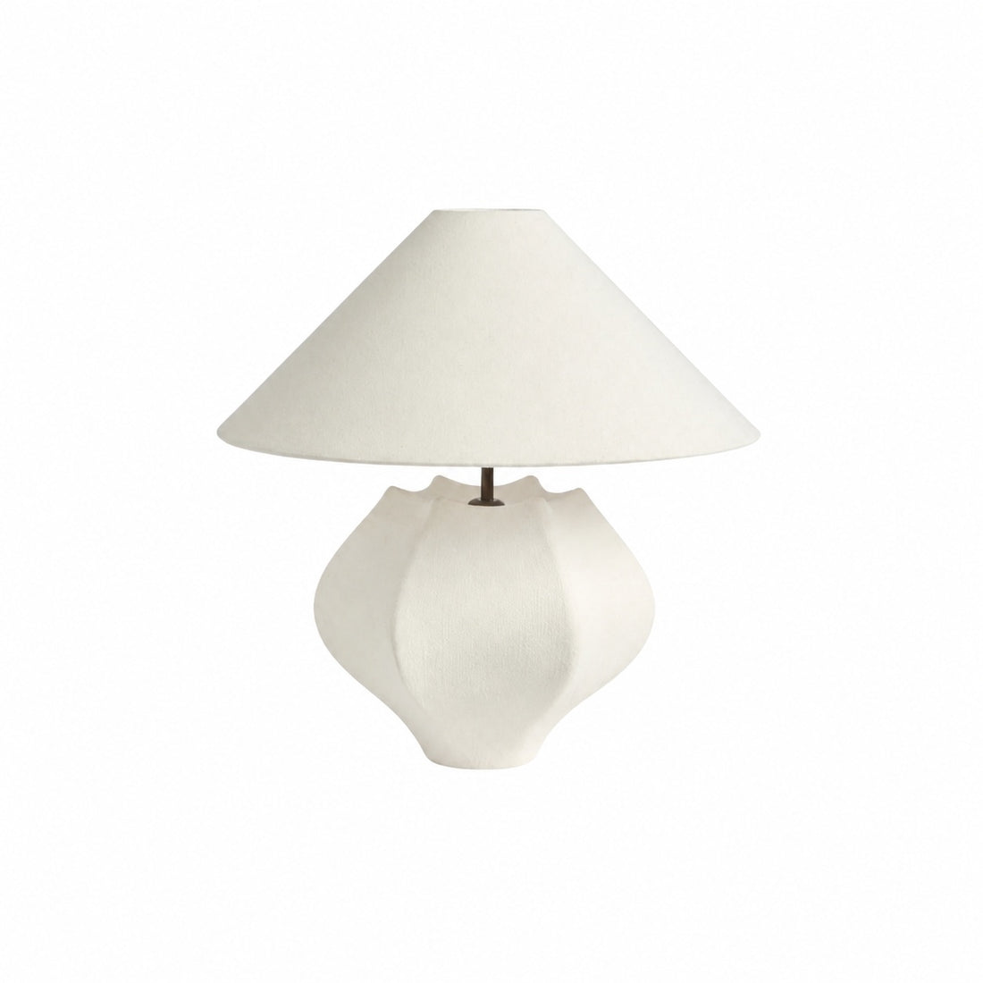 Cordove Table Lamp - Sculptural Ceramic Base and Linen Shade Suitable for Living room, Bedroom or Side Table