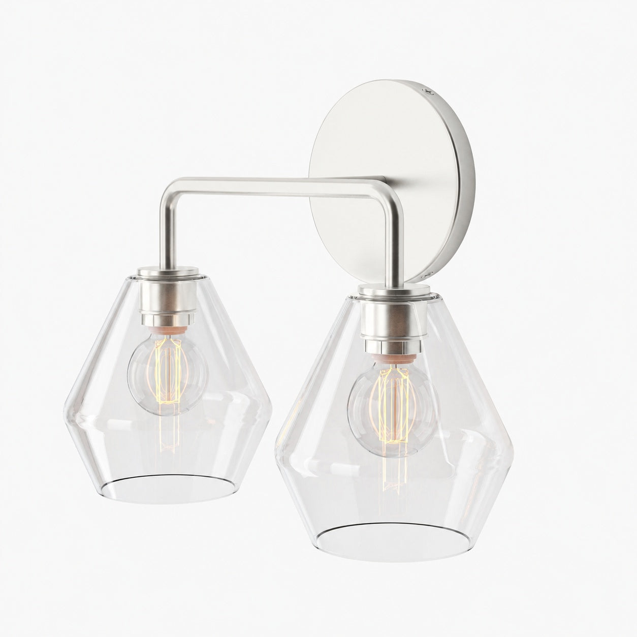 Merin Multi Head Dressing Table Wall Lamp - Metal And Glass Sculptural Lamp