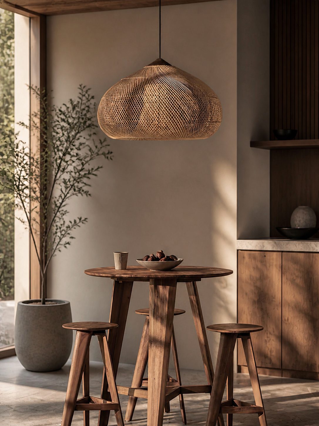 Harp Braided Rattan Pendant Lamp