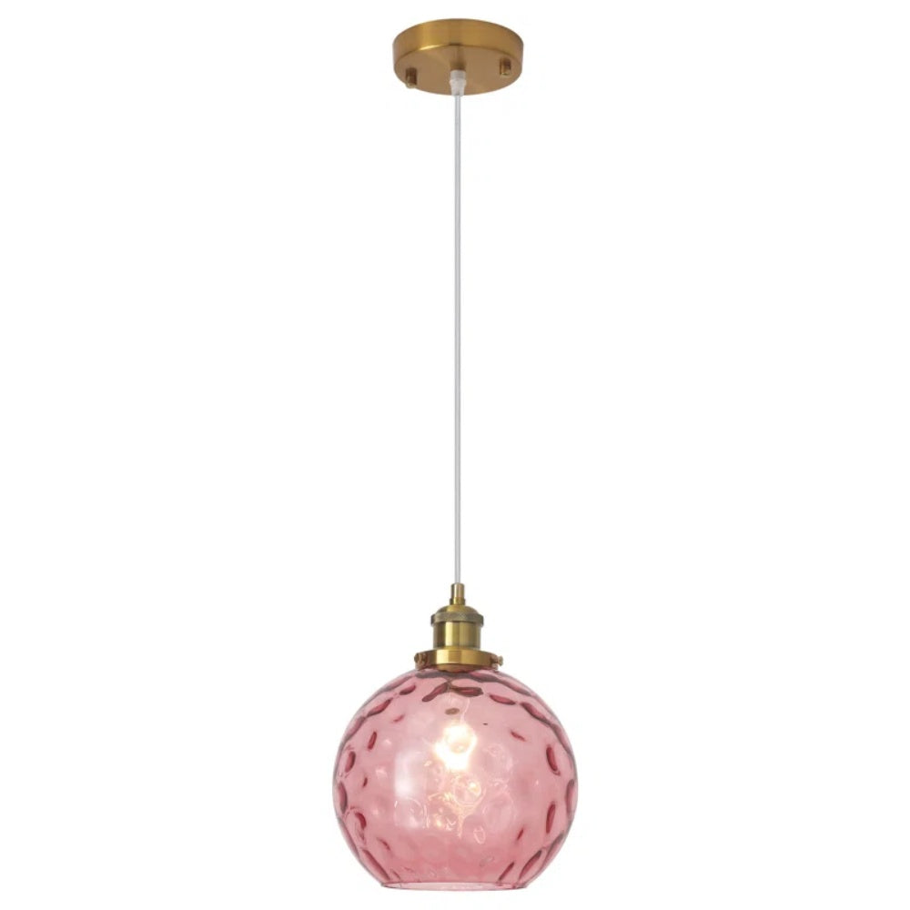 Single Hammered Glass Globe Pendant Light