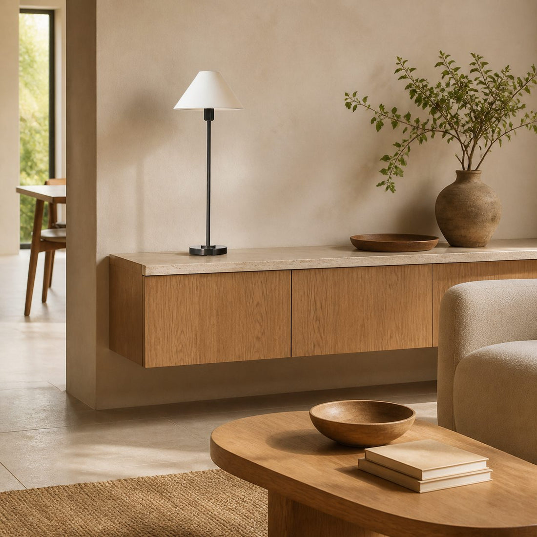 Diora Table & Floor Lamps - Linen Shade Modern Linear Style Sophisticated Accent